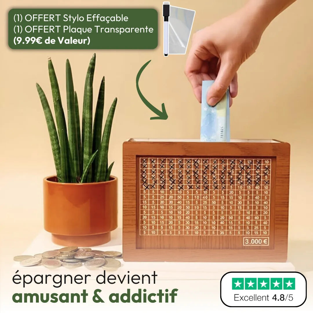 Tirelire d'épargne en bois kakebo