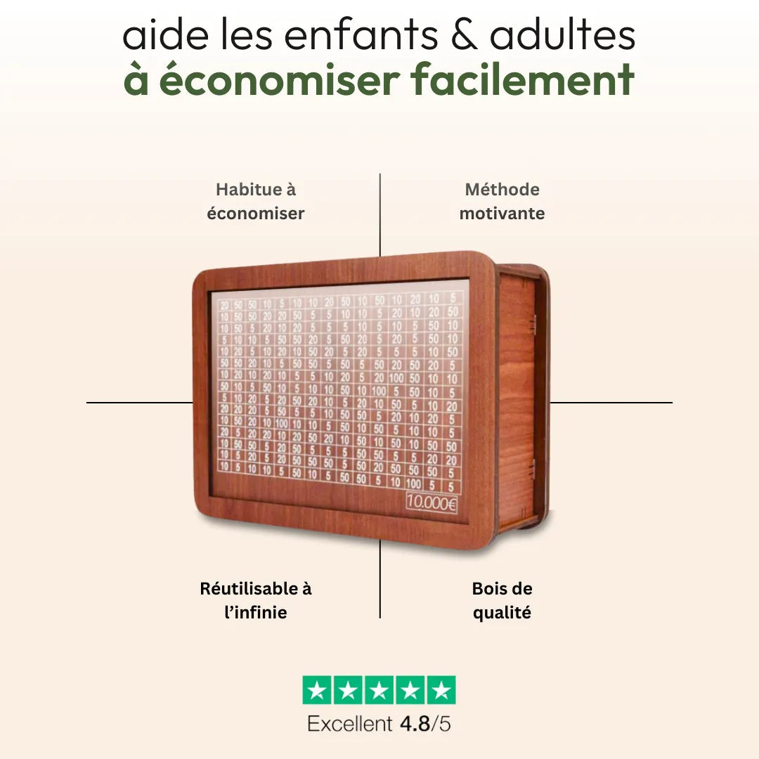 Tirelire d'épargne en bois kakebo